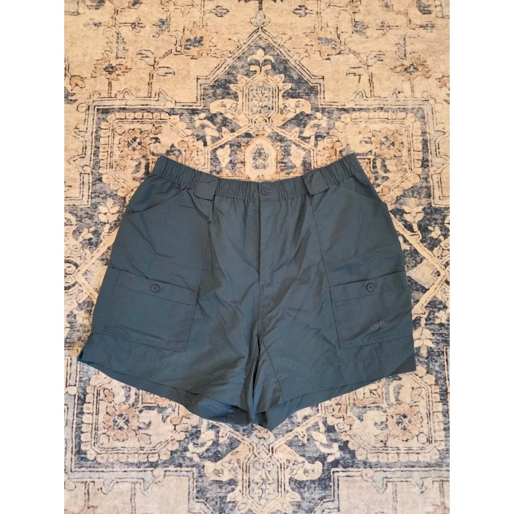 AFTCO Men's Size 44 The Original Fishing Shorts in Blue Pockets Boating